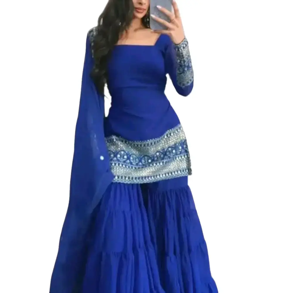 Navy Blue Garara Set for Women, Comfortable Material, Size 38, 42, and 36 available - Womenswear