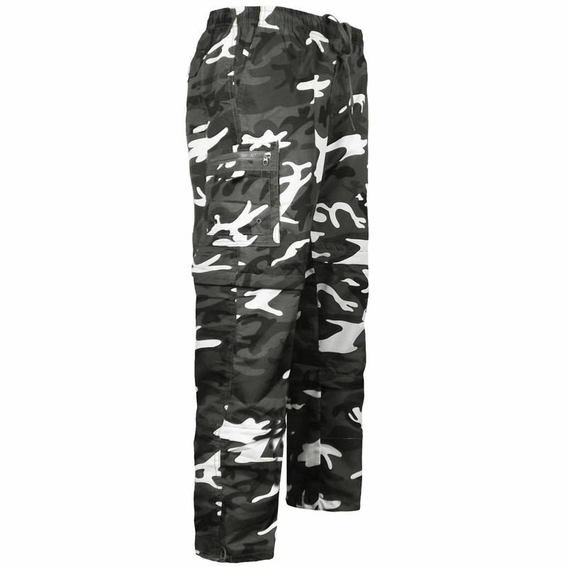 Mens 3 In 1 Camouflage Trousers Zip Off Shorts Combat Cargo Army Work Pant S-3XL Menswear Soft 4