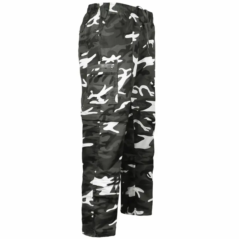 Mens 3 In 1 Camouflage Trousers Zip Off Shorts Combat Cargo Army Work Pant S-3XL Menswear Soft 4