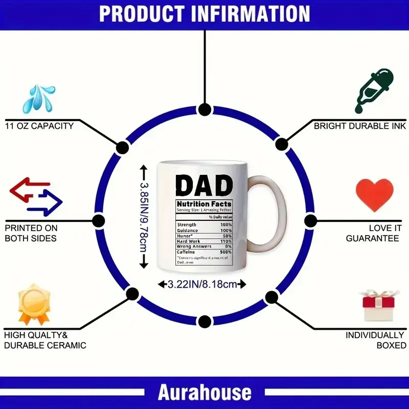 best DAD  Mug Mugs Birthday Gift Office Home Washable Ceramic Drinkware Reusable Coffee Tea 5