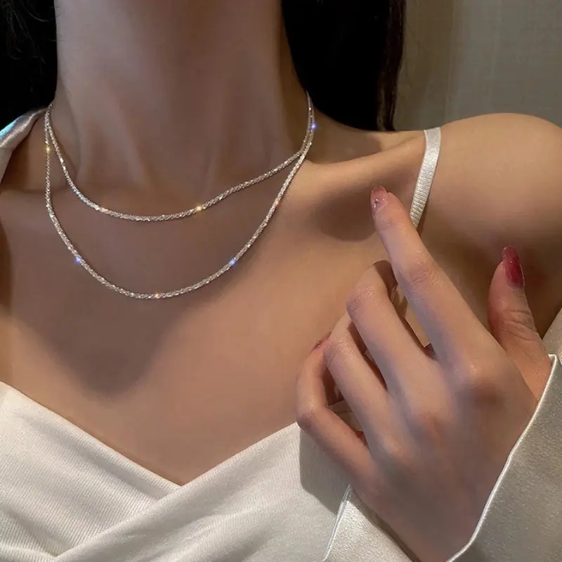 Sparkling Clavicle Chain Necklace for Women
