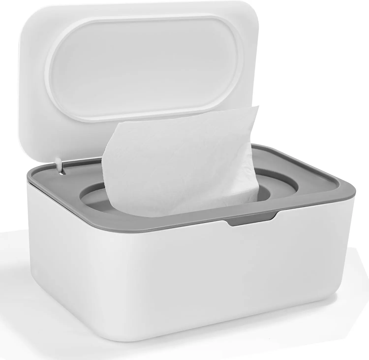 Wet Wipes Box, Baby Wet Wipe Dispenser Box, Dispenser Box for Wet Toilet Paper, Baby Water Wipes Dispenser Holder with Lid Holds The Wipes, Wet Paper Box for Outdoor, Home and Office (Beige) Organiser Plastic