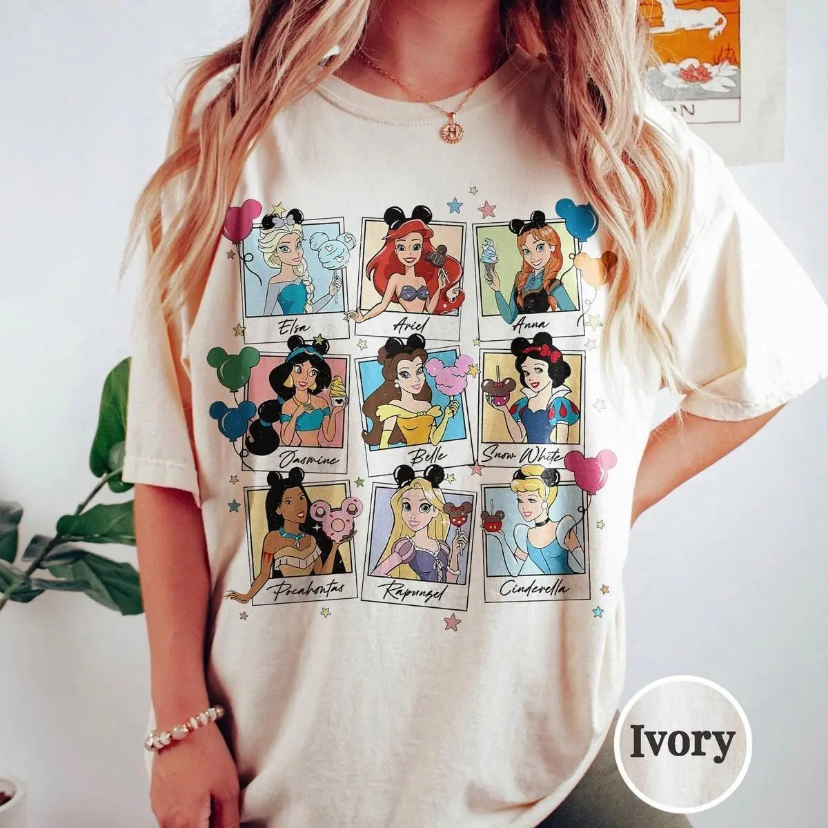 Retro Dsney Princess Comfort Colors Shirt Dsney Balloon Shirt Dsney Trip Shirt Dsney Belle Cinderella Tiana Rapunzel Shirt Gildan Heavy Cotton