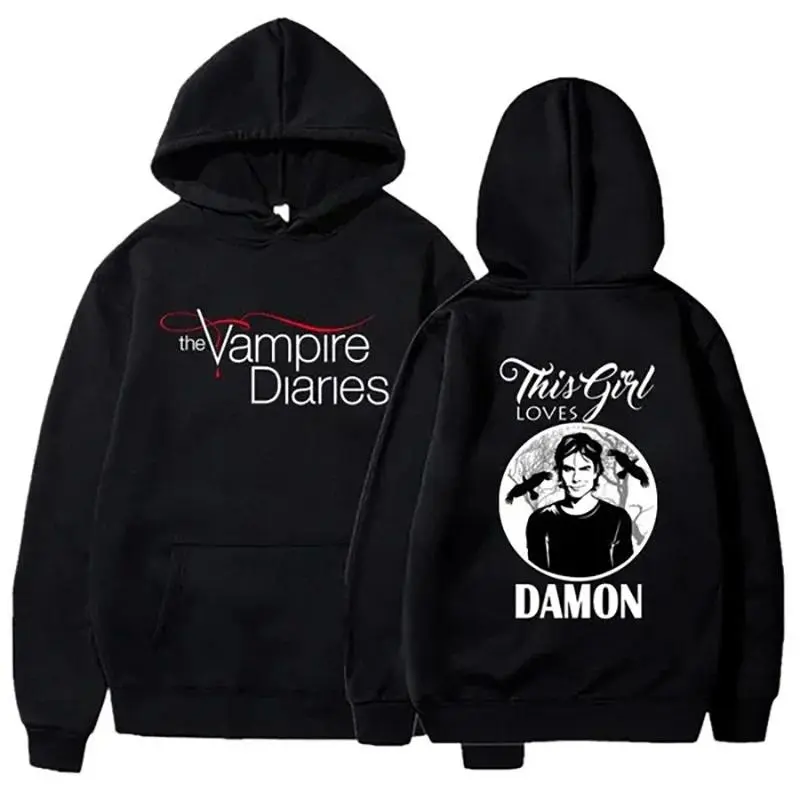 Casual Outdoor Long Sleeve Pullover The Vampire Diaries Hoodies Women Fashion Personality Hooded Sweatshirt
