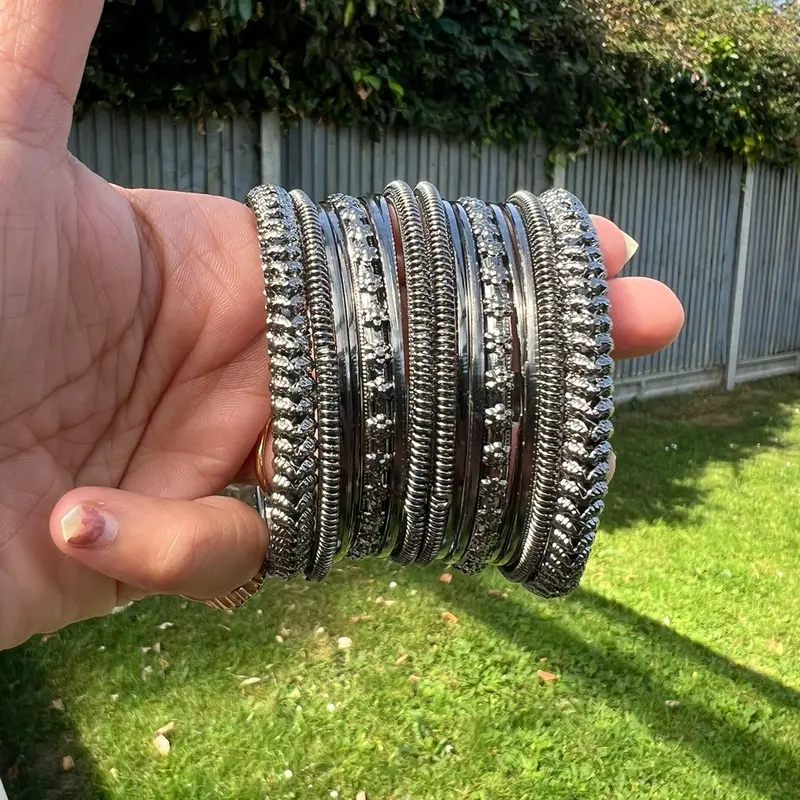 Bangles oxidised. Black metal bangles. Oxidised jewellery. Gift for her 3