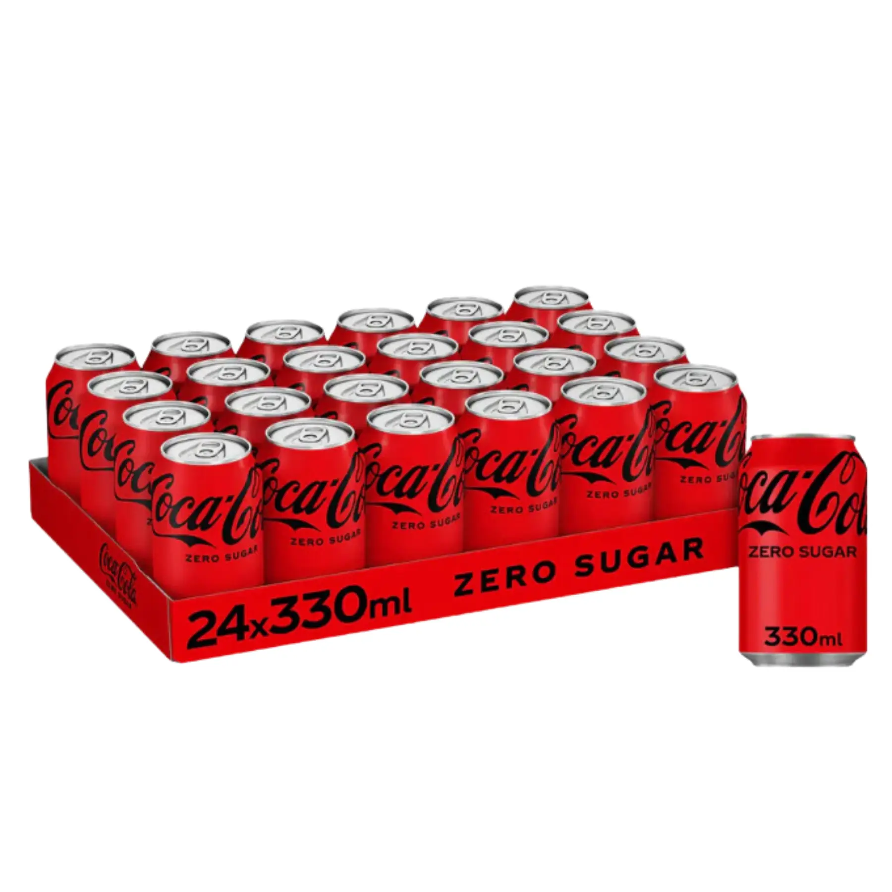 Coca-Cola Coke Zero Sugar Multipack/PMP Cans - Pack of 24 x 330ml - No Sugar Beverage, Drinks, Soda