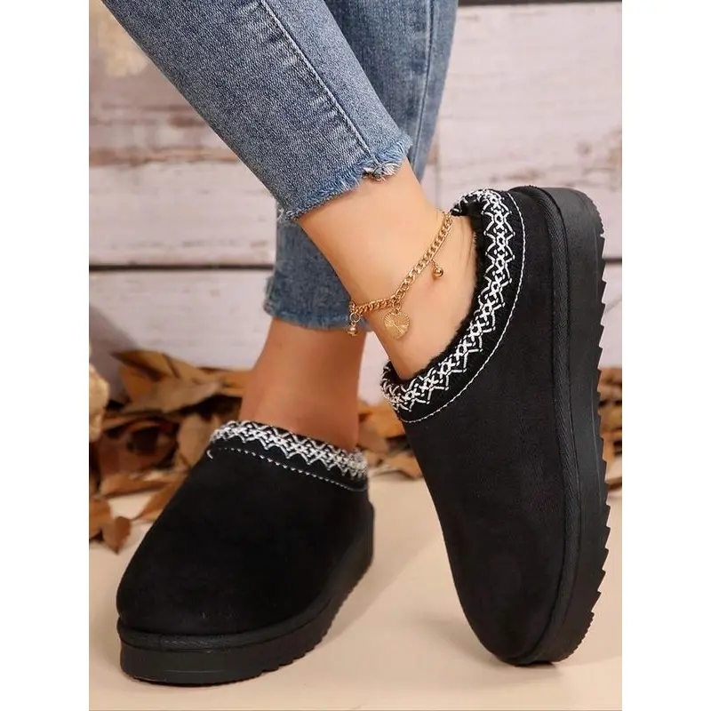 2025 New Hot Selling Models Women's Fashionable Plain Color Home Slippers, Casual Comfortable Home Slippers, Autumn and Winter Indoor and Outdoor Dual-use Warm Slippers 0