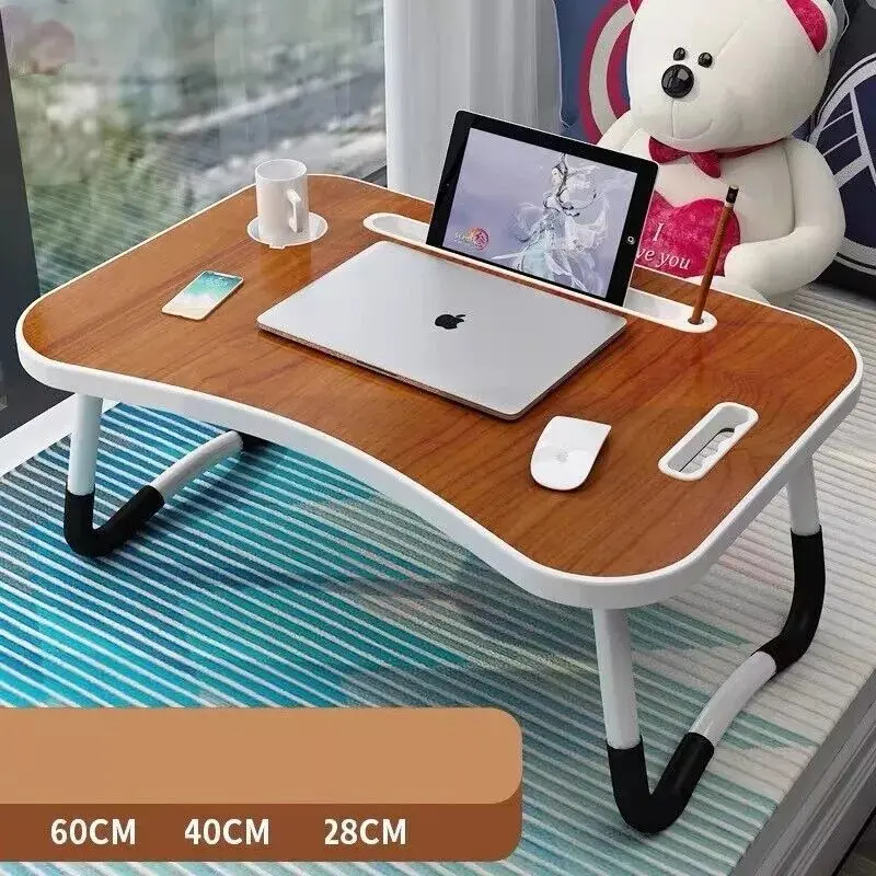 Folding Laptop Bed Tray Table Portable Lap Desk Notebook Breakfast Cup Slot UK foldable  laptop holder