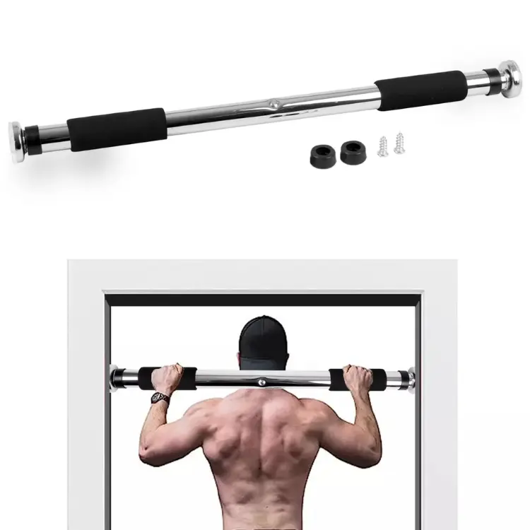 1 Adjustable Door Gym  Pull-Up Bar for Home Gym – Chin-Up, Strength Training, Fitness Exercise Equipment, Pull up Bar With Grips And Complete Fitting Tools, Gift For Bodybuilders, Gym Freaks, Gym Enthusiasts, Christmas Gift,  Full Body Workout Equipment