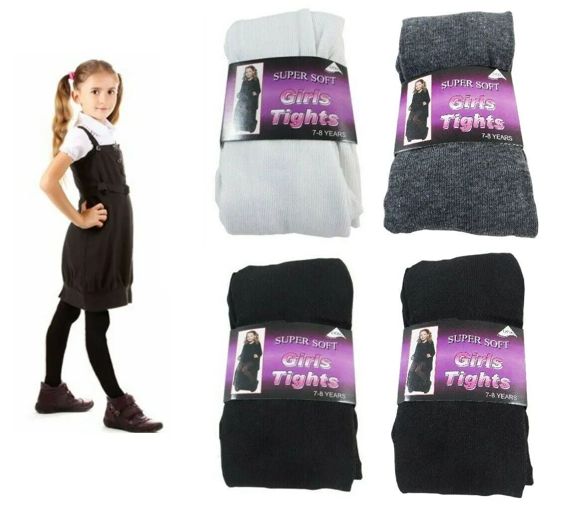 Girls Kids Children Soft Cotton School Tights