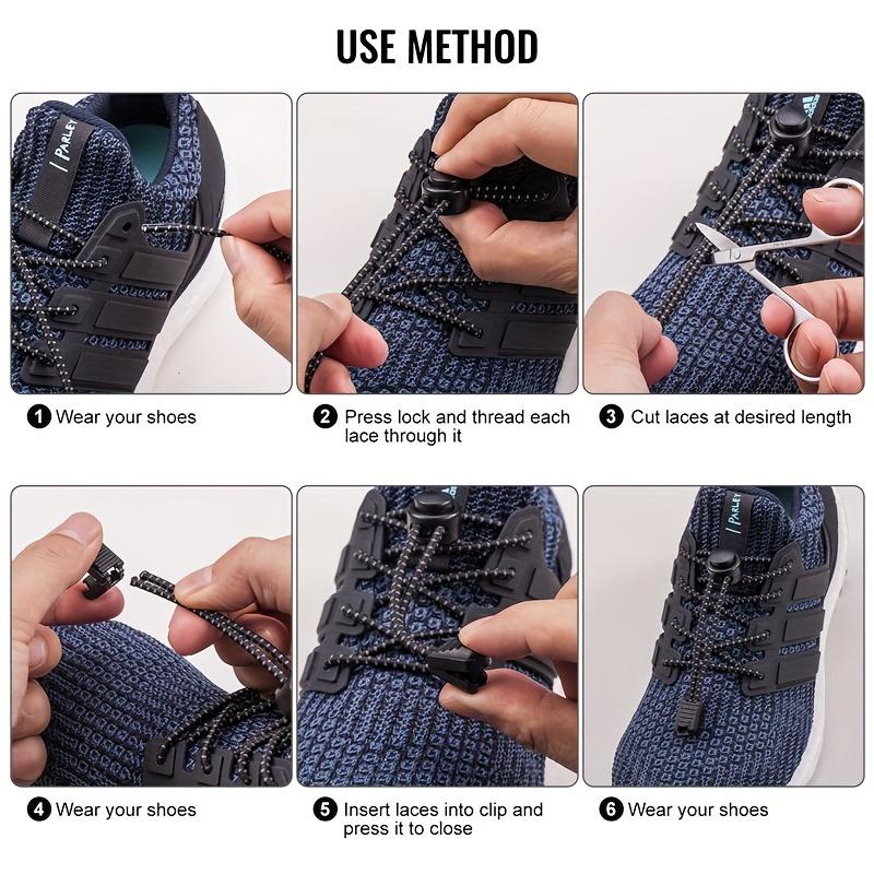 Easy-Tie No-Lace Shoelaces - 1 Pair, Elastic & Durable for Sneakers and Boots, Casual Style 7