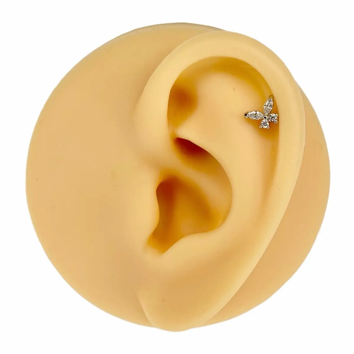 Cubic Zirconia Butterfly Flat Back Stud