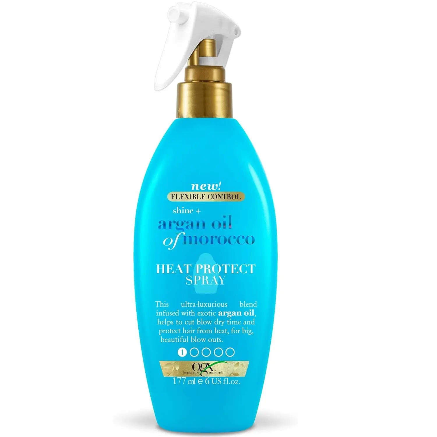OGX Argan Oil of Morocco Heat Protection Spray for Hair 177ml Aroma Fragrance Haircare Lightweight Hydrate Nourishing Comfort Smooth