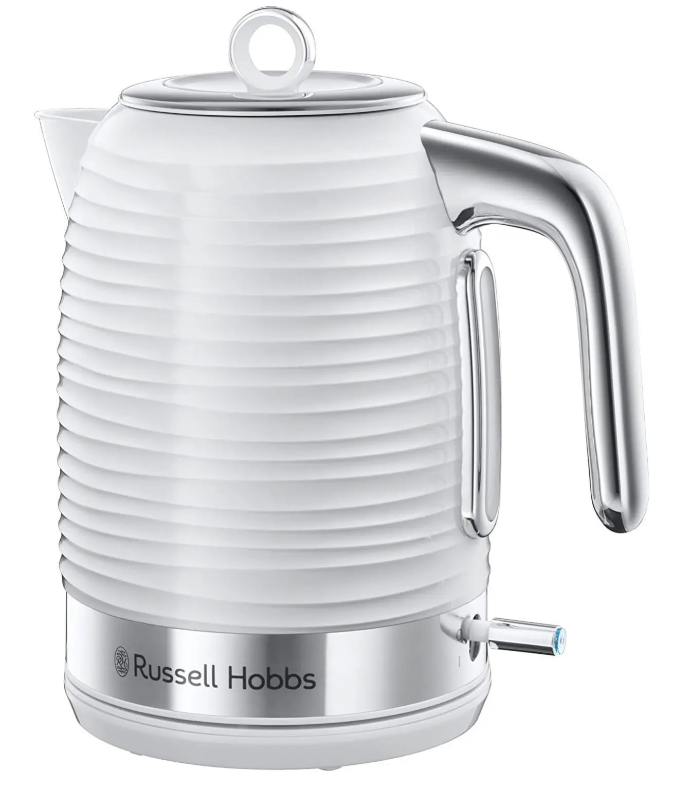 Russell Hobbs Inspire Electric 1.7L Cordless Kettle (Fast Boil 3KW, White premium textured plastic, high gloss finish, Removable washable anti-scale filter, Pull off lid, Perfect pour spout) 24360