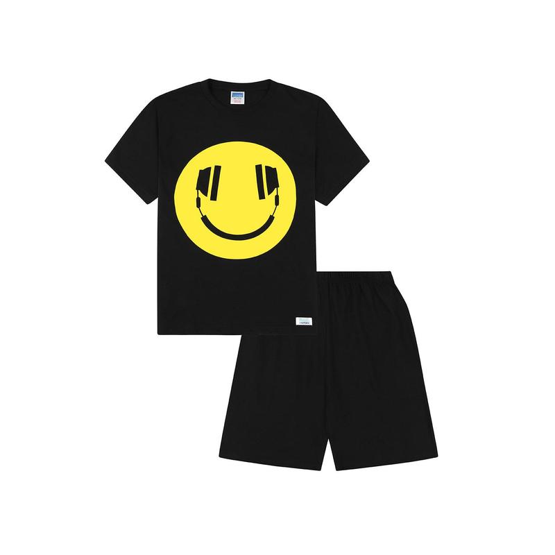 Boys Smile Face Headphones Short Pyjamas 0