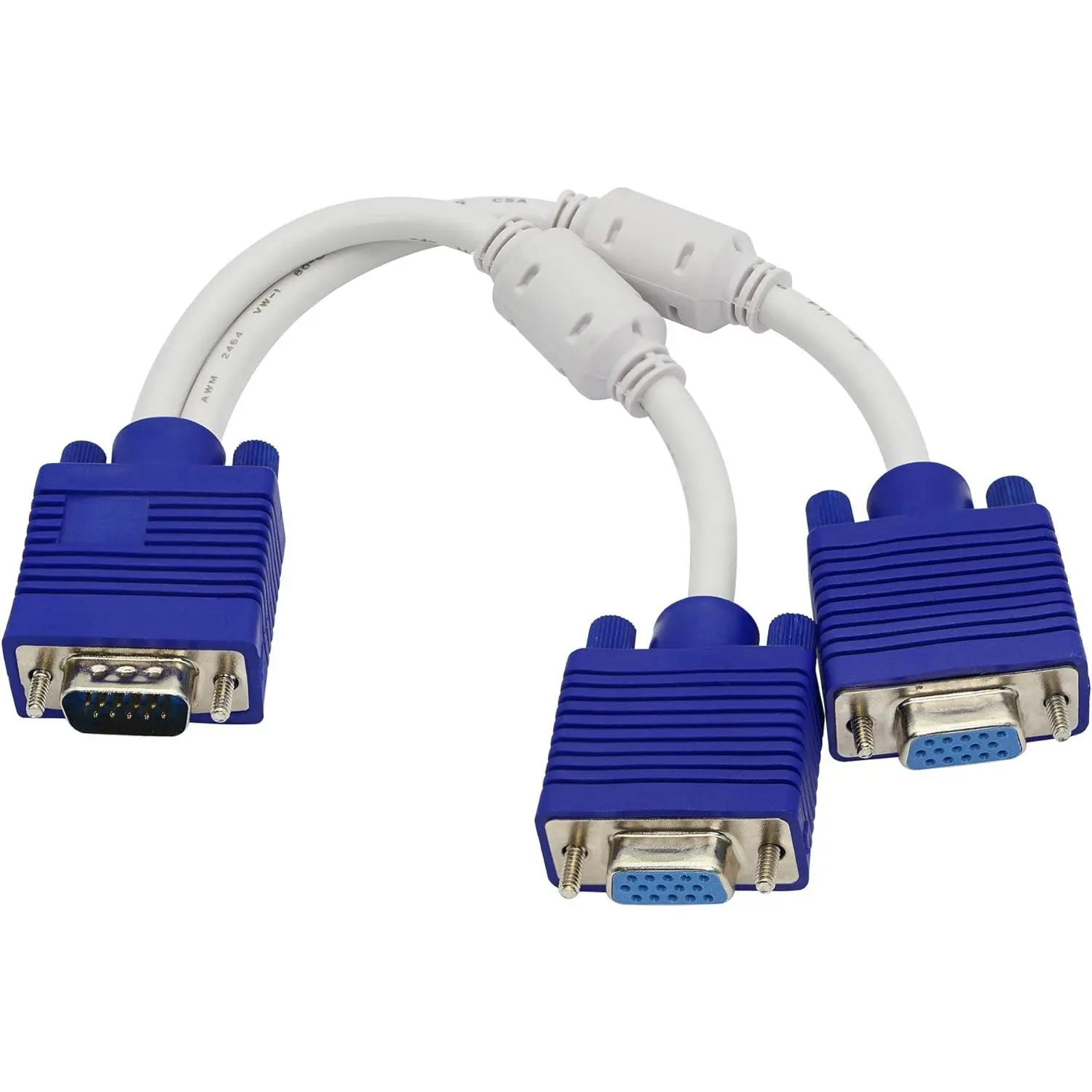 VGA 15Pin Male to Dual VGA Female Video Converter Cable Splitter