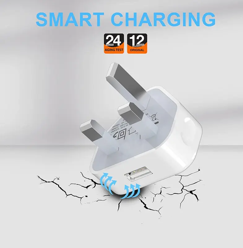 USB Charging 1 Amp, 1 Port, Mains Charger Adaptor 5W, Electronic Smartphone Mobile Device 4