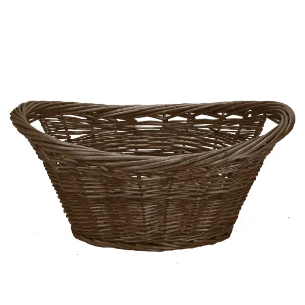simpa Willow Wicker Log Basket with Integrated Handles (No Liner) Organiser Traditional 0