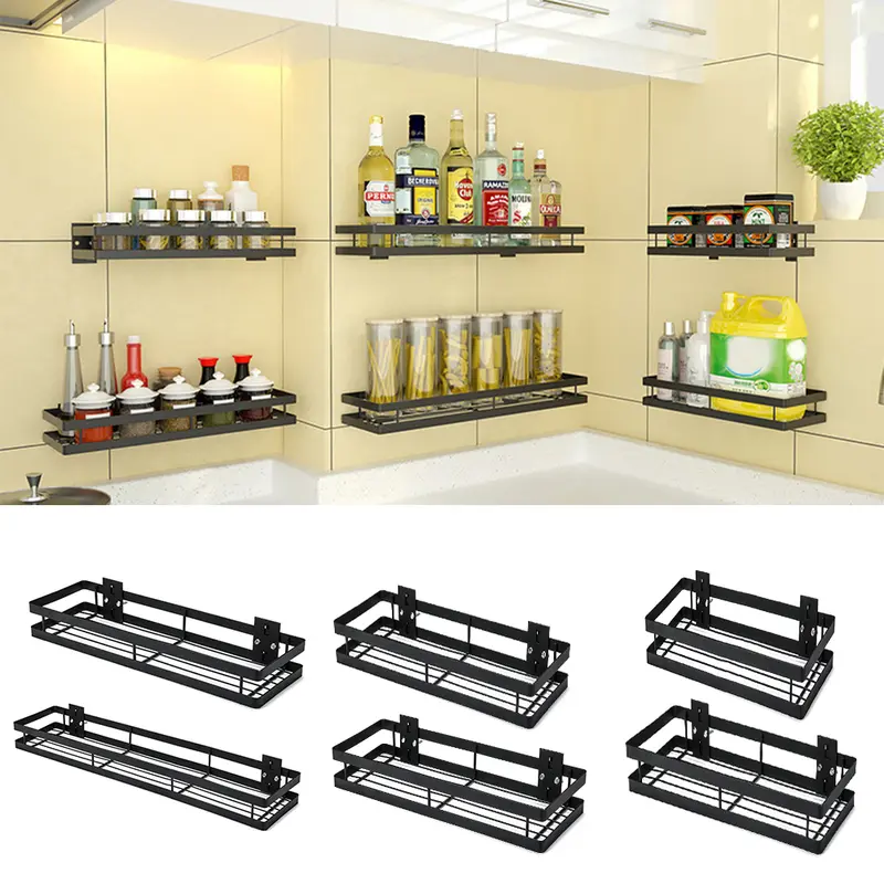 AceHome Spice Rack Organizer Hanging Spice Floating Storage Shelf Wall Mounted 5