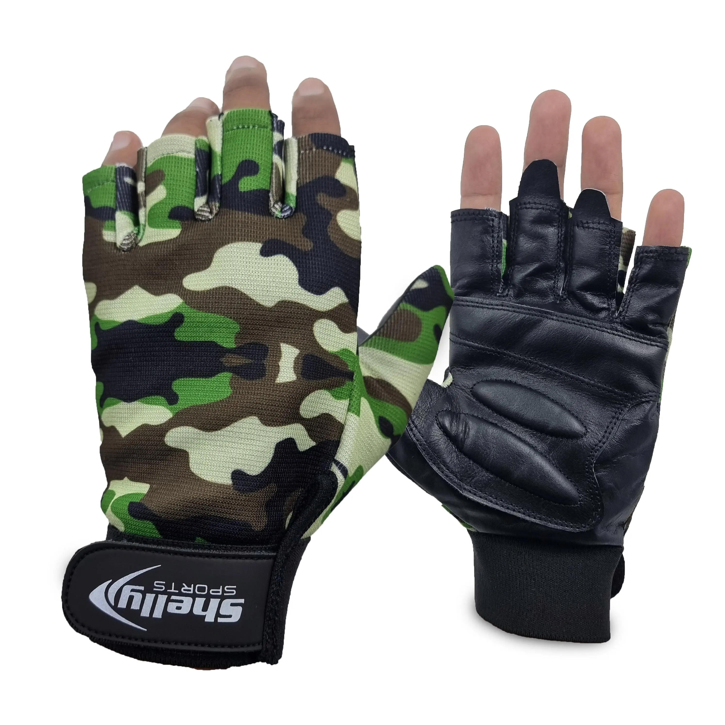 Shelly Wheelchair Gloves Real Leather Palm Gloves Mobility Padded Gloves Breathable, Fingerless Bike Gloves with Anti-Slip Grip Lightweight Cycling Gloves