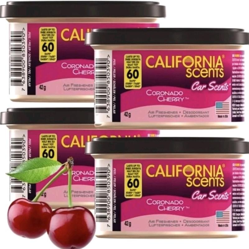 Car Scents 4 x Coronado Cherry, Long Lasting Fragrance. Pack of 4. Car Air Freshner. 4
