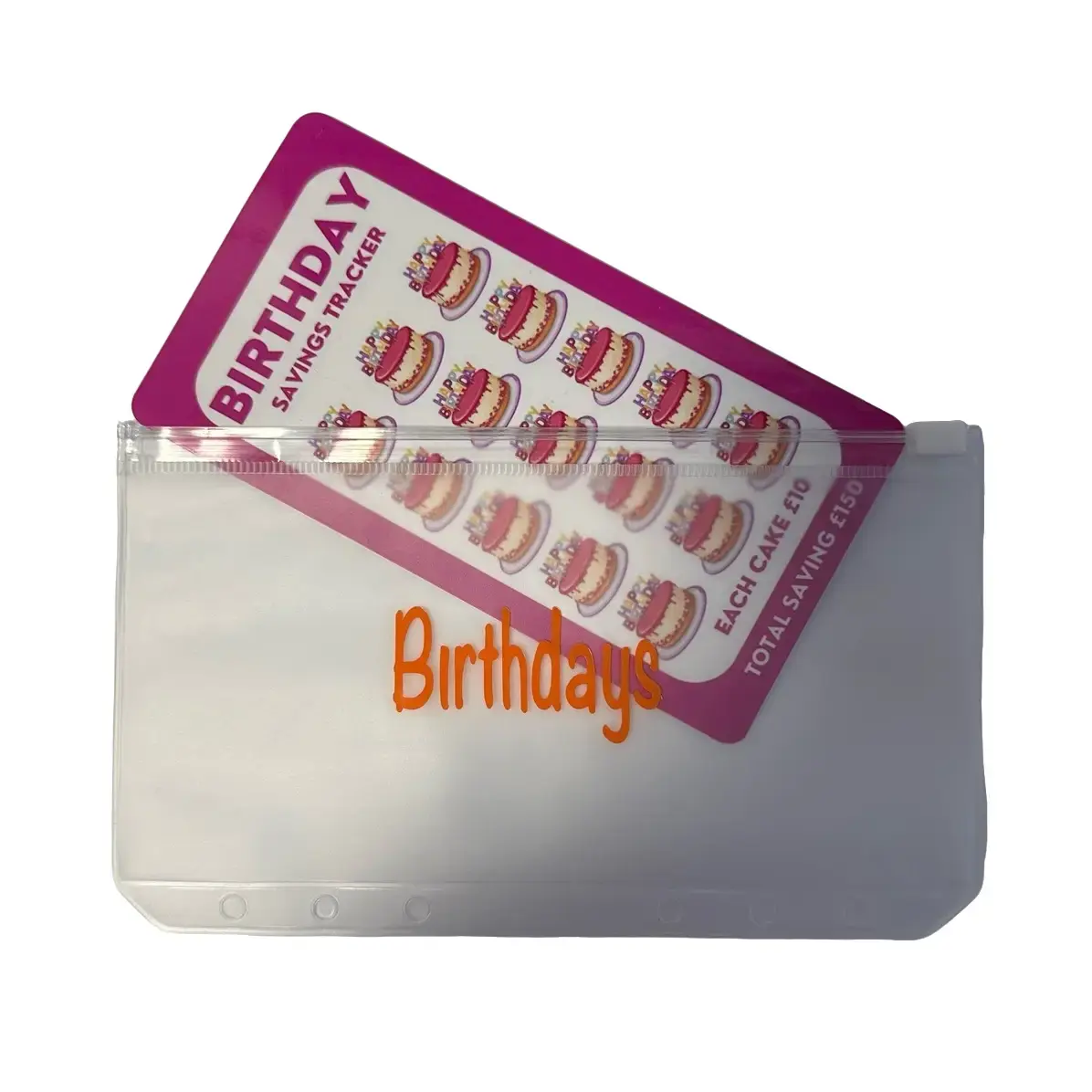 Birthday Money Savings Tracker, will fit A5/A6 Zip Wallets