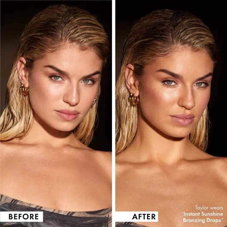 ICONIC LONDON Instant Sunshine Bronzing Drops for a Flawless Look - Makeup, Bronzer. Super-concentrated bronzing elixir that adds warmth and radiance to the skin. Blend Golden Nourishing Cosmetic 2