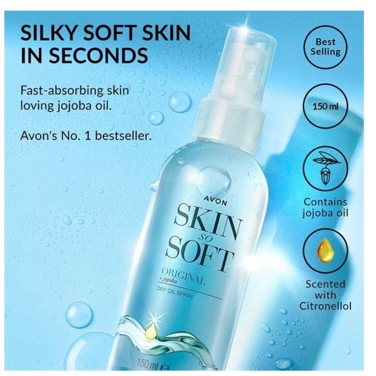 2x Avon Skin So Soft Original Dry Oil Spray - 150ml Each 3