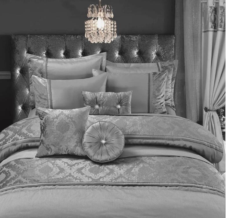 Shope Zone Casablanca Embroidery Duvet Cover Set, Bedspread + Shams, Cushions 1