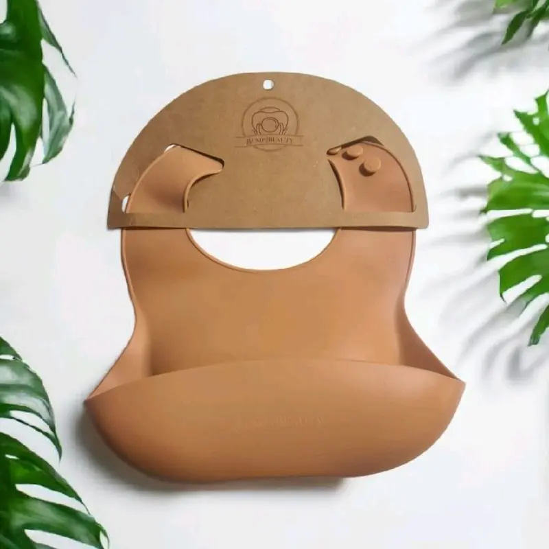 Bump2Beauty Orange Silicone Feeding Bib for Babies, BPA-Free and Made of Food Grade Materials 0