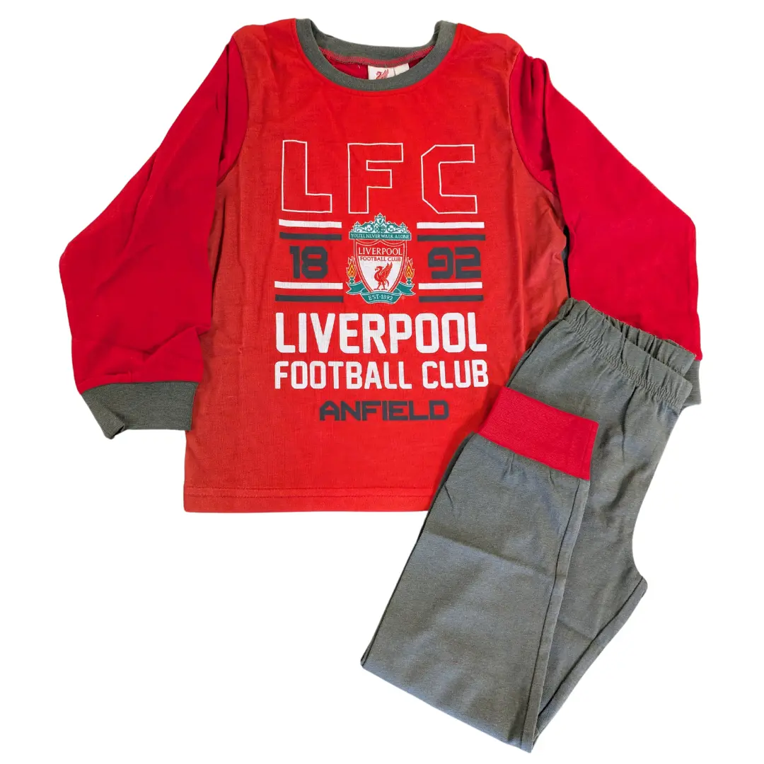 Liverpool Football Children's Pyjamas - Option for Personalisation - Long Sleeved Kids Nightwear Sleepwear Loungewear Pjs