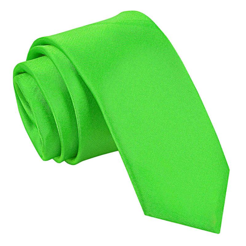 DQT Plain Satin Men's Skinny Tie Perfect for Weddings Formal Attire Special Occasions 1