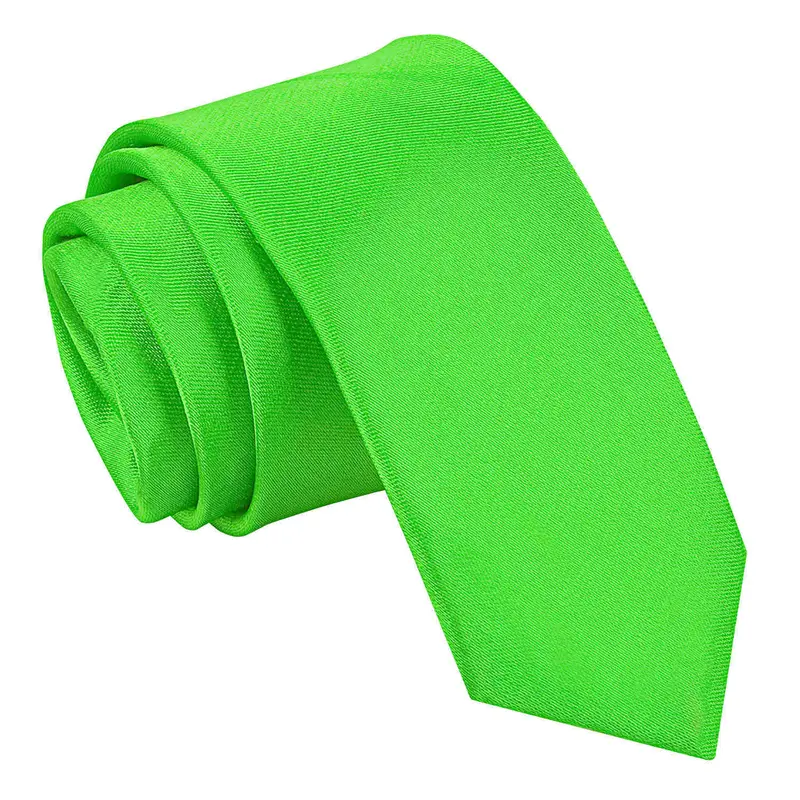 DQT Plain Satin Men's Skinny Tie Perfect for Weddings Formal Attire Special Occasions 1