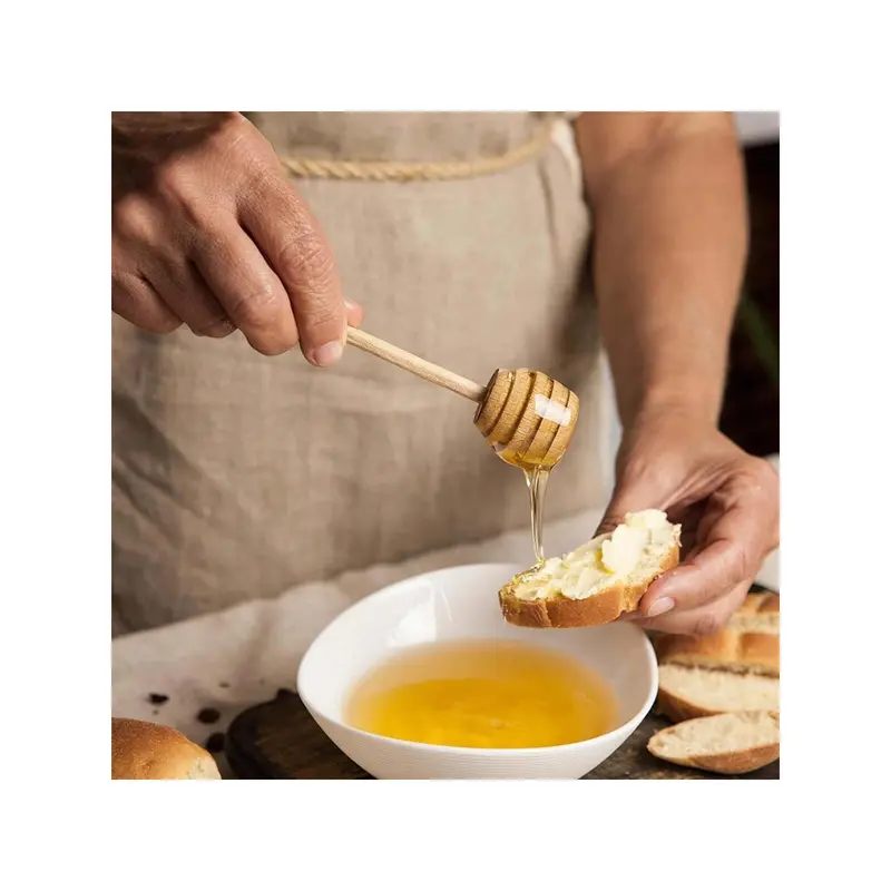 10pcs/20pcs/30pcs/40pcs/50pcs 3.5 Inch Wooden Honey Dipper Sticks, Mini Honey Dippers For Honey Jar, Glue Applicator, Drizzle Honey, Wedding & Party Favors 5