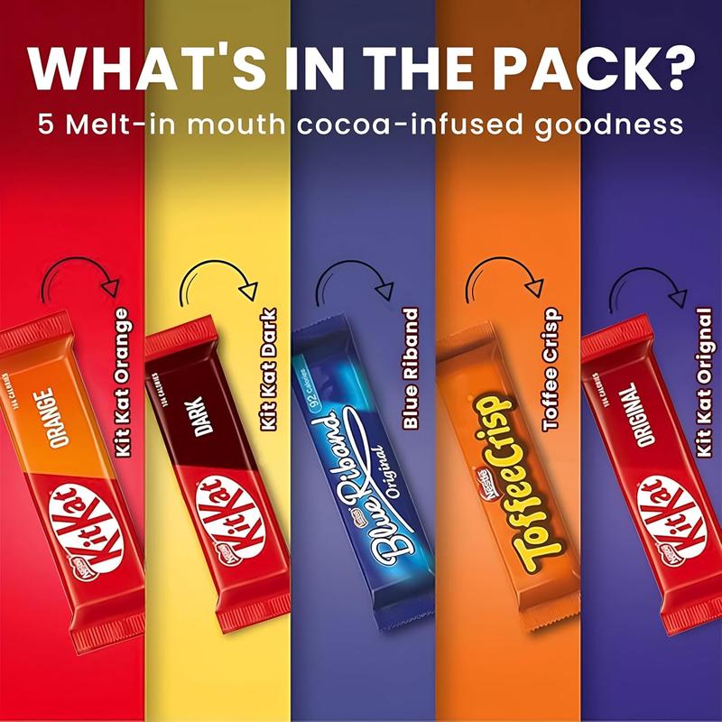 KitKatt and Friends Big Biscuit Box - 69 Assorted Chocolate Bars Including KitKatt, Blue Riband, and Toffee Crisp - Milk, Snack mixed  chocolate| Gift for Easter, Eid ul Adha, Father's Day, Spring, Wife/Husband, Girlfriend/Boyfriend Dessert 7