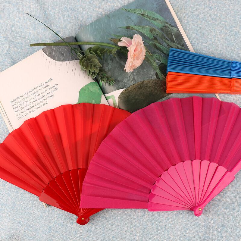 Ladies Folding Hand Held Fan Dances Fan Party Wedding Property / Foldable Chinese Japanese Vintage Colorful Fan / Summer Party Event Favor Birthday Wedding Souvenir Gift / Everyday Use Foldable Handy and Light 3