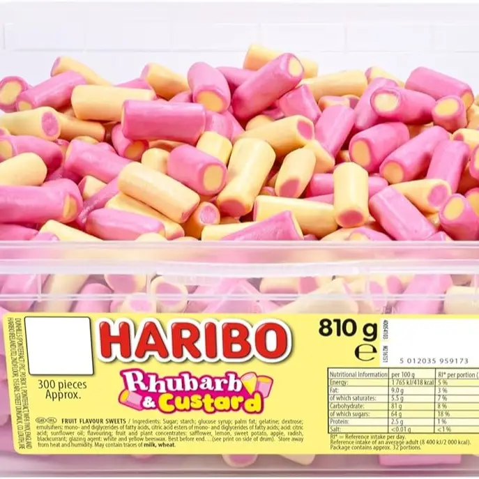 Haribo Rhubarb & Custard 300 Piece Candy/Sweet Snack Tub 810g 3
