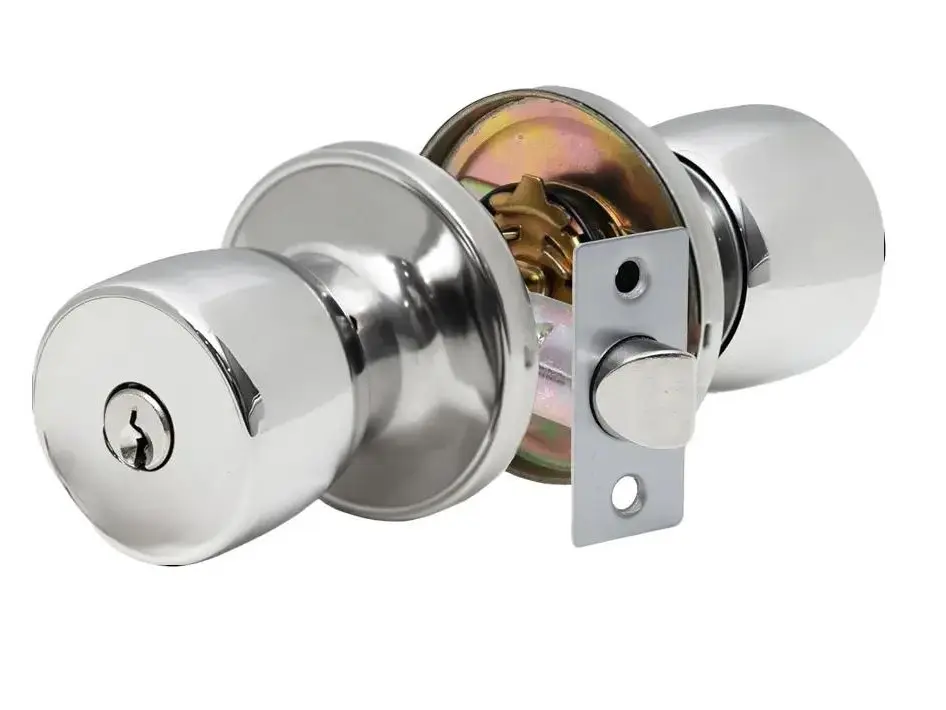 Entrance Knob Set, Door Knob with Lock for Internal Wooden Doors