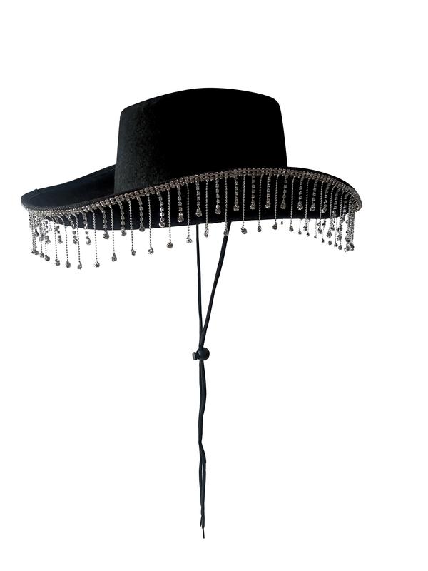 Alandra Luxury Cowboy Hat With Diamante Droplets - Stetson Shape - Black, Pink, White - Perfect for Hen Parties and Music Festivals 2
