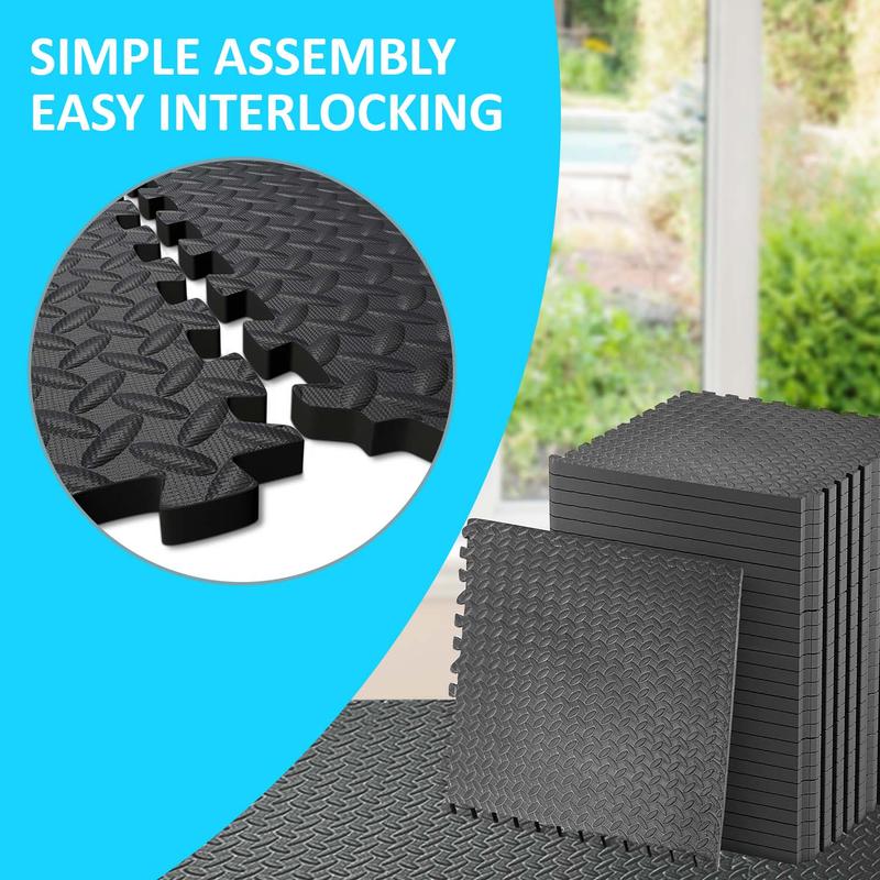 20 Tiles Gym Floor Mat Tiles Soft Smooth EVA Foam Yoga 3