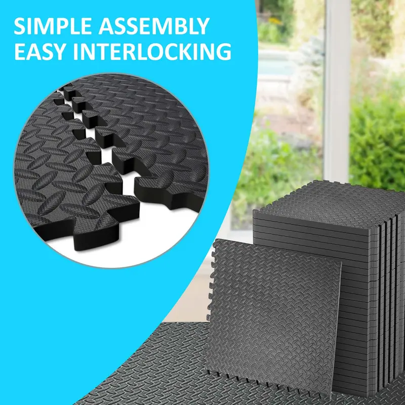 20 Tiles Gym Floor Mat Tiles Soft Smooth EVA Foam Yoga 3