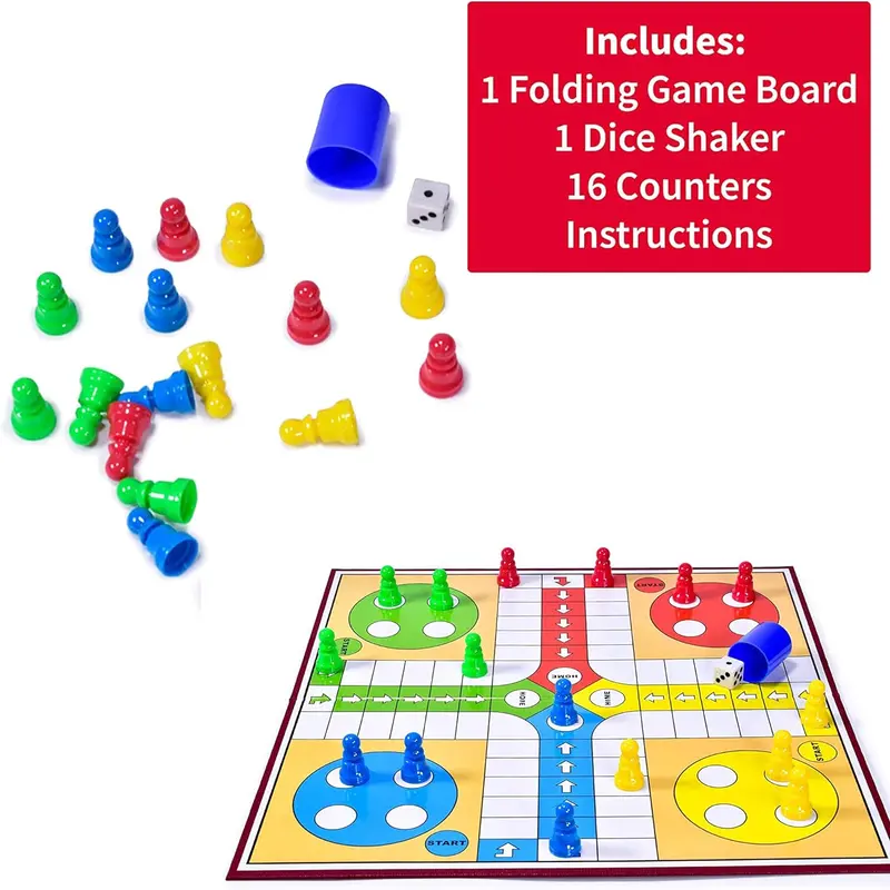 Ludo Game, Traditional Ludo Board Game, Folding Ludo Game Christmas Gift 2