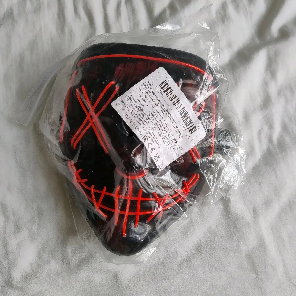 Red LED Halloween Spooky Mask - Batteries Not Included Accessories Accessory