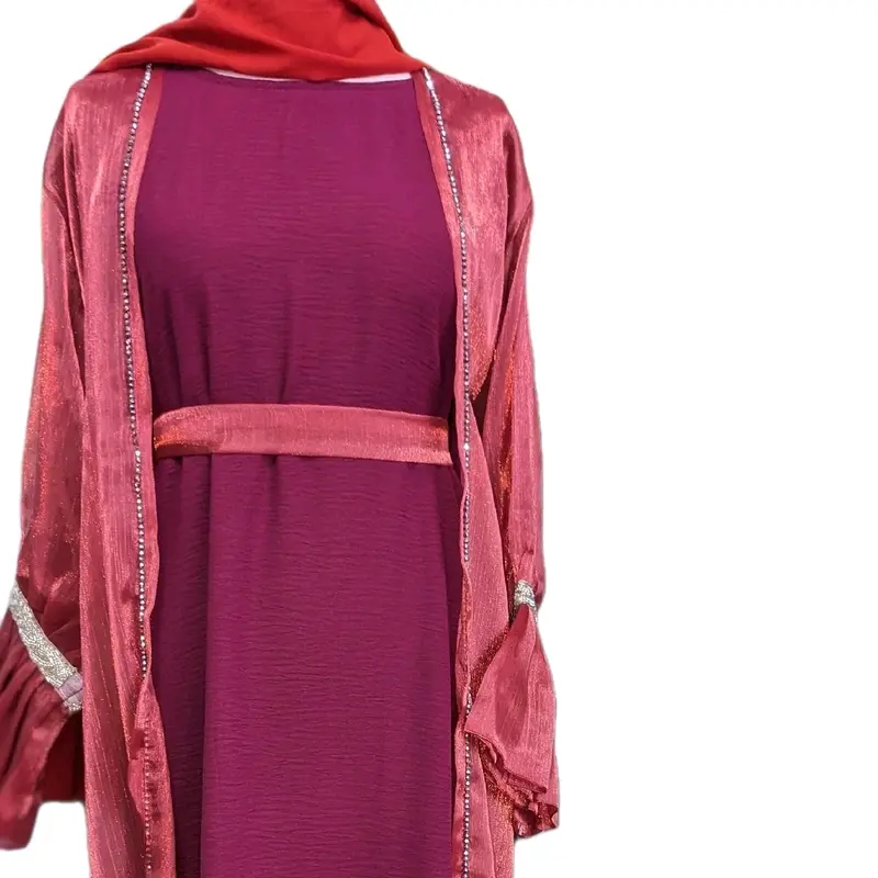 Lowest price- Abaya Set with Hijab - 2 Tone Muslim Women Clothing 2