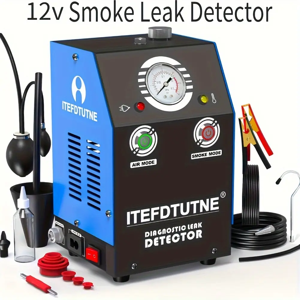 Automotive Smoke Machine Leak Detector, 12V DC Smoke Leak Detector For Pipe System, Fuel Leakage, Leakage Diagnostic Tester For All Cars, Motorcycles, Light Trucks, Boats, 12V DC Smoke Machine Leak Detector Built-in Air Pump