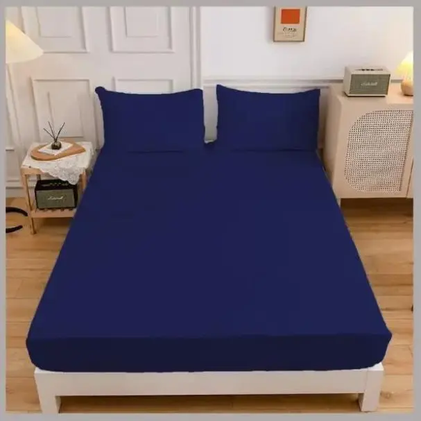 Awesome Store UK Double Fitted Sheet Deep Fit 12 Inch / 30cm - 300 Thread Count 100% Egyptian Cotton Bed Sheets Plain Dye Bottom Bedsheets No Pillow Case (Beige)