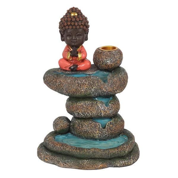 Red Buddha and Rock Pond Backflow Incense Burner 1