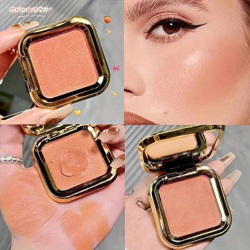 Luxurious Mashed Potatoes Texture Blush - Multidimensional Pigments in Purple, Peach, & Teal - Waterproof, Smudge-Proof, Long-Lasting Radiance for All-Day Beauty 5