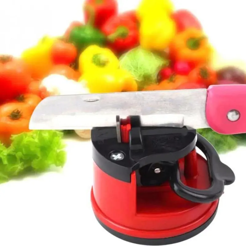 Kitchen Knife Sharpener with Suction Cup Household Sharpening Tool Sharpening Stone Suction Cup Positioning Sharpener Ceramic Lightweight 2