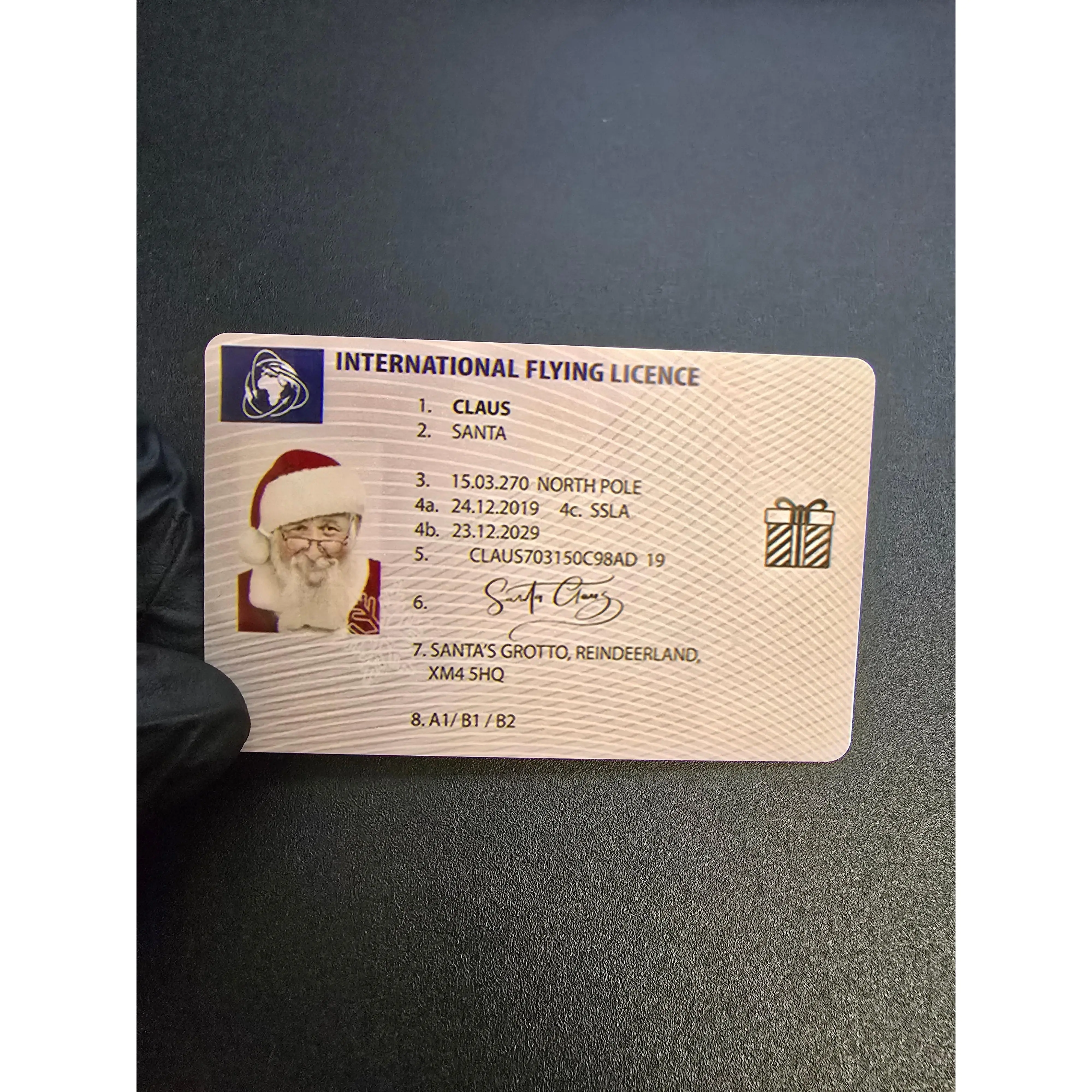 Santa's Lost Driving Licence PVC Card - Fun Novelty Card